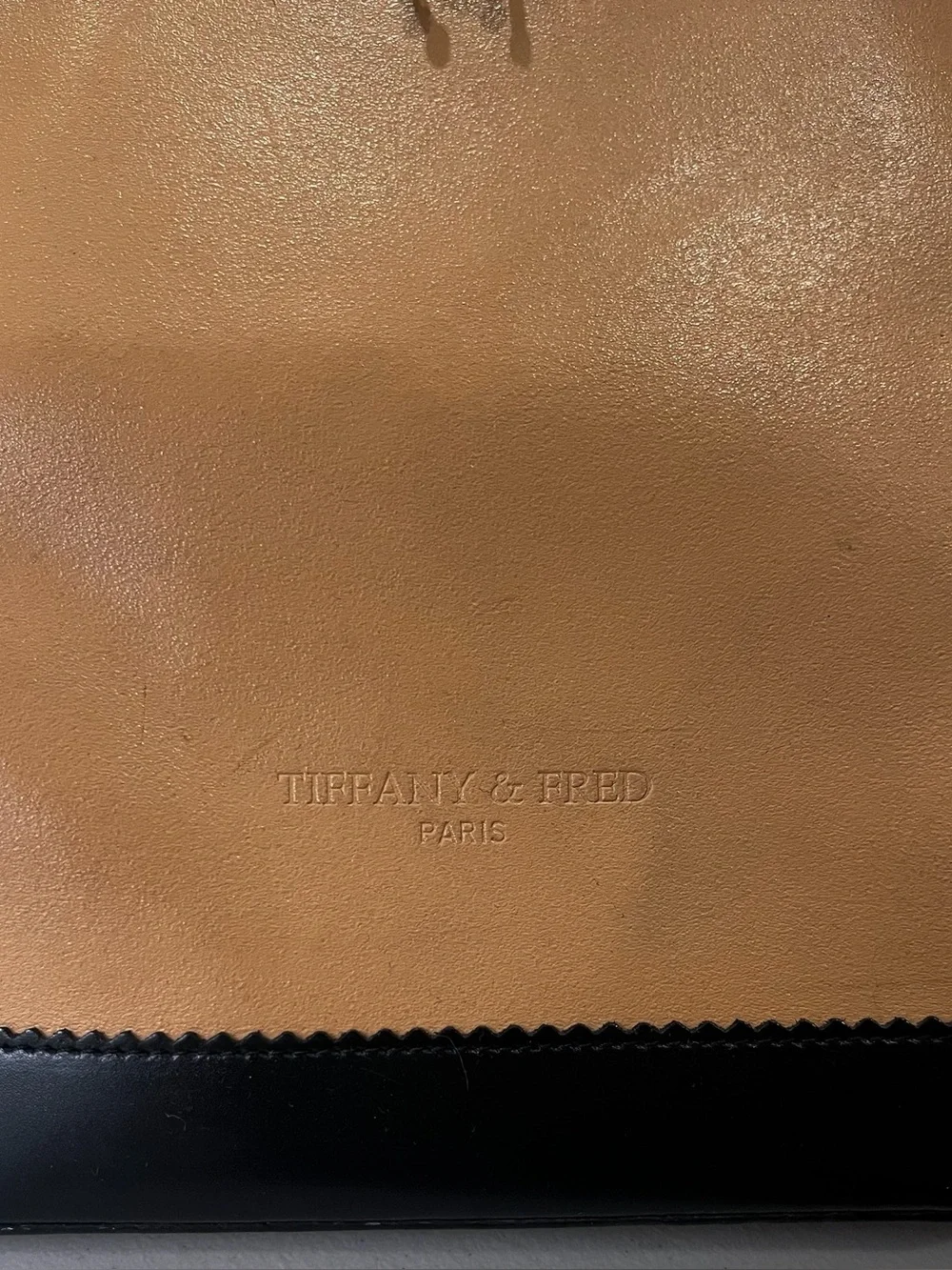 Tiffany & Fred Paris Tan & Black medium Tote Bag Made in France